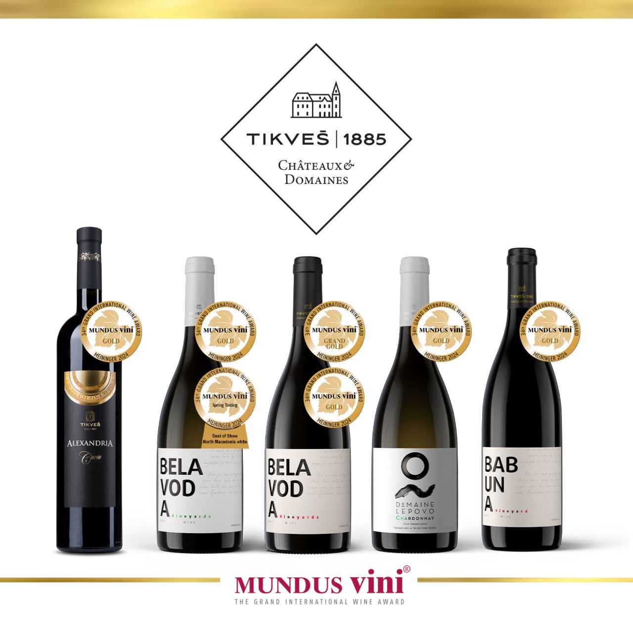 Nagrađena vina Tikveš na Mundus Vini Spring Tasting 2024