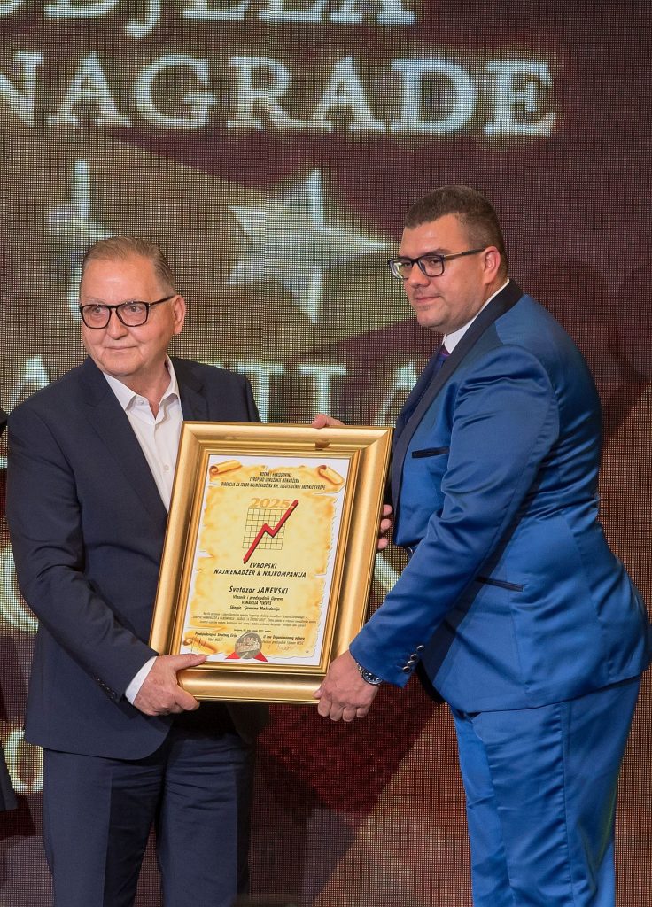 Svetozar Janevski dobitnik nagrade Najmenadžer i Najkompanija